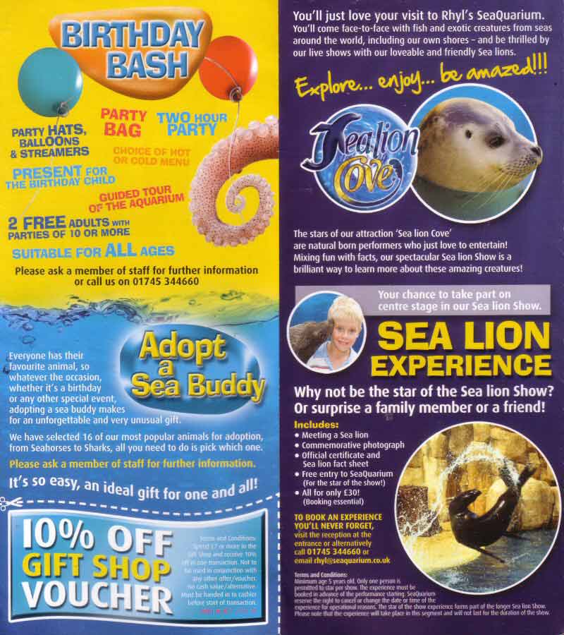 Chestertourist.com - Rhyl Sea Aquarium Page Five CLOSED